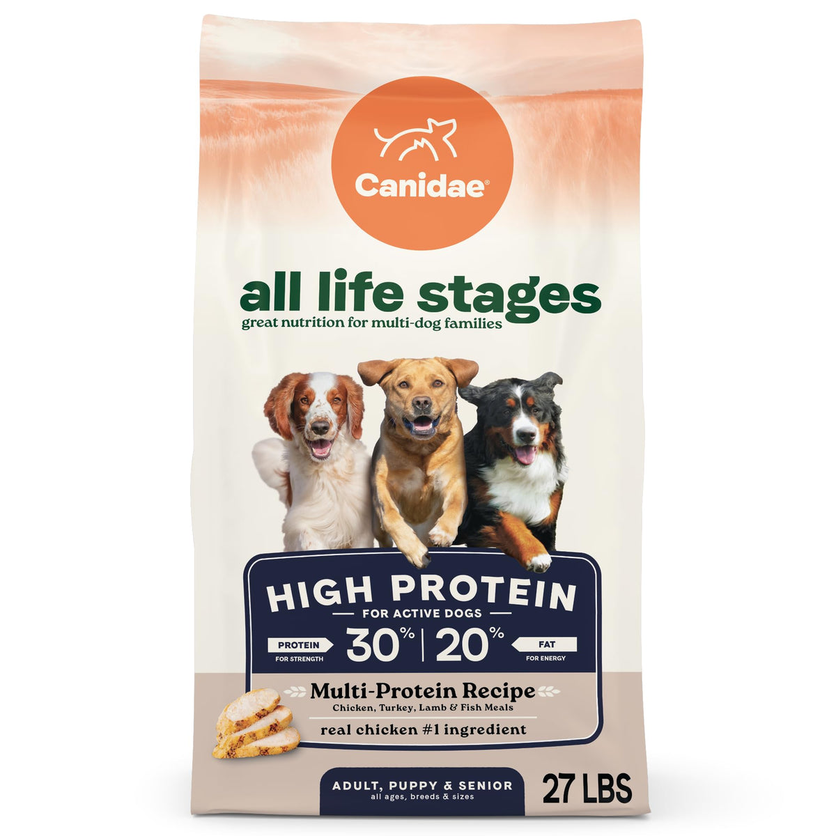 CANIDAE All Life Stages High Protein kibble close-up for protein-rich meals for dogs