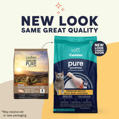 CANIDAE Pure Chicken Recipe ingredients show turkey potatoes and peas for recognizable nutrition