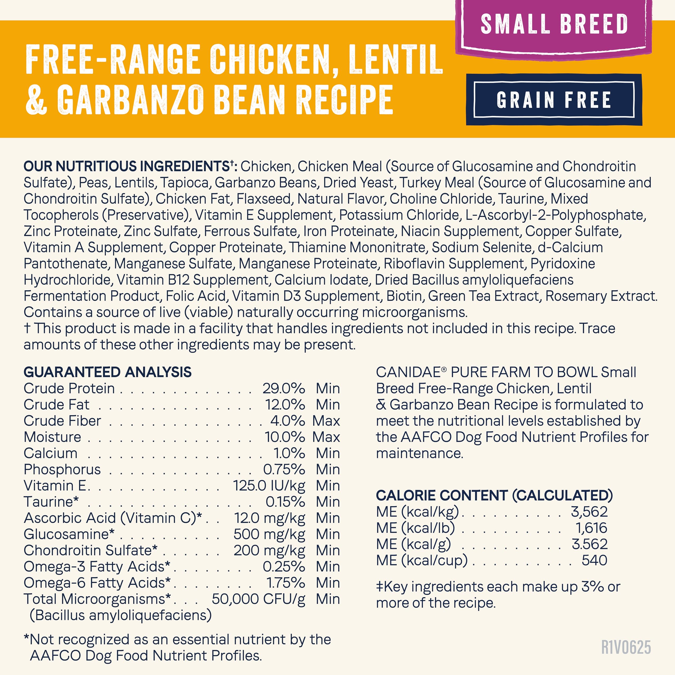 CANIDAE Pure Farm to Bowl free-range chicken first ingredient feature