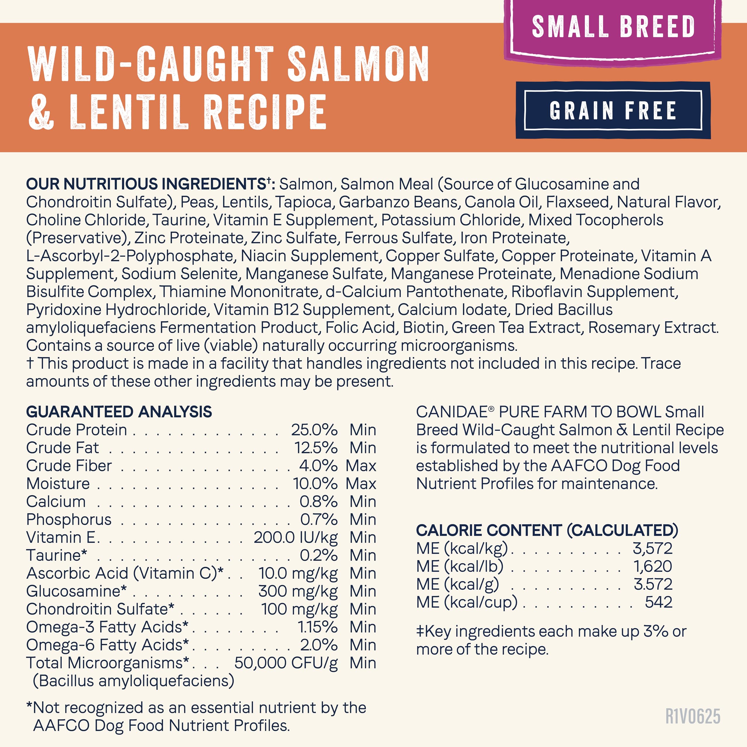 CANIDAE Pure Farm to Bowl wild-caught salmon highlight with omega fatty acids for skin and coat