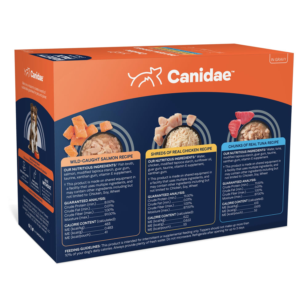 CANIDAE Pure Protein Topper chicken shreds adds protein and moisture.