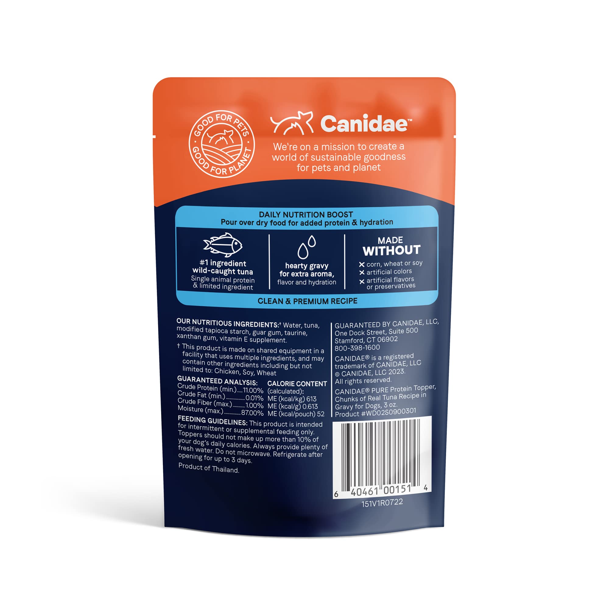 CANIDAE Pure Protein Topper Tuna chunks close up highlighting real protein