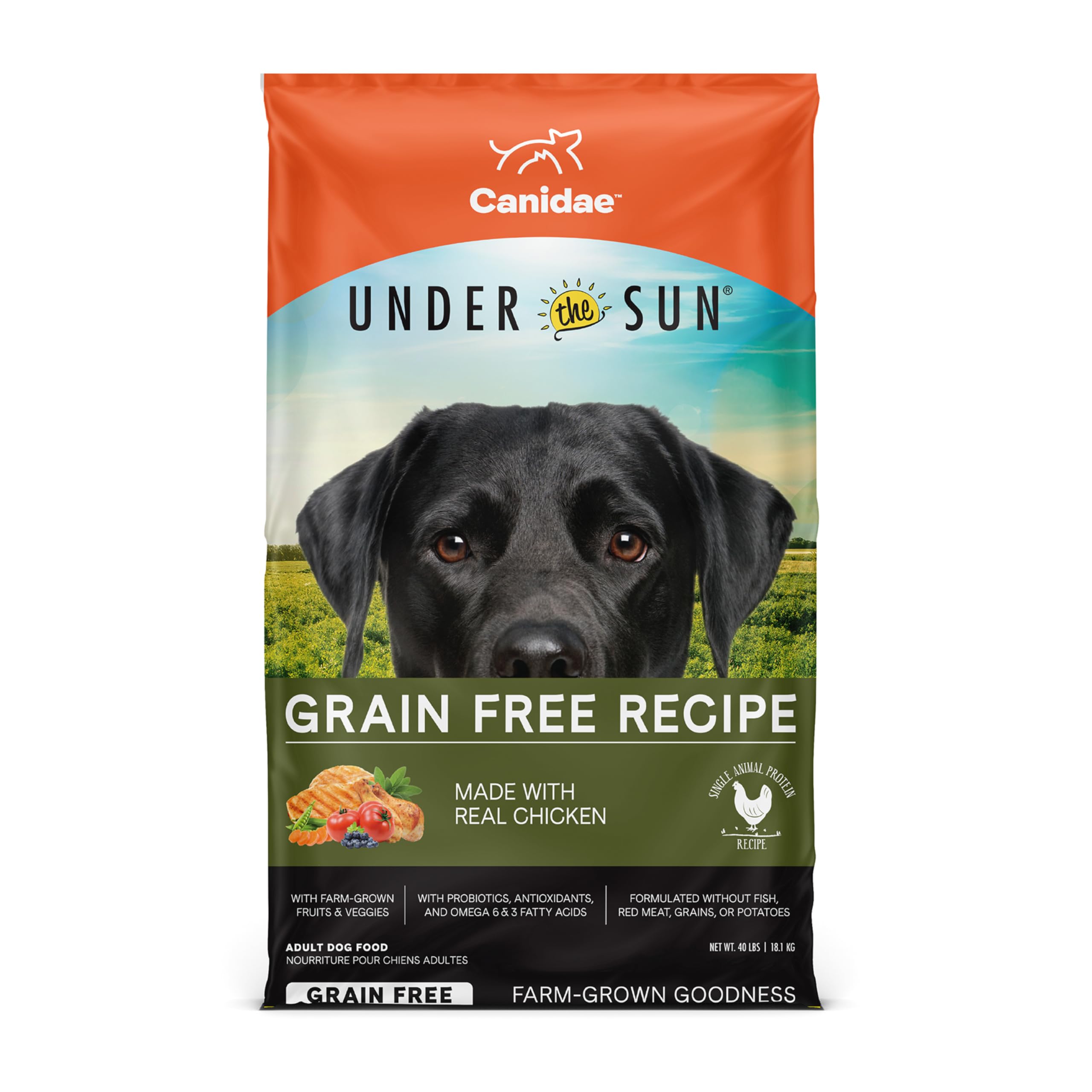 CANIDAE Under the Sun chicken recipe dry dog food 40-lb bag for all life stages.