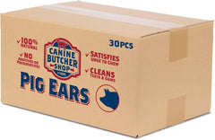 Canine Butcher Shop pig ears for dogs – USA-made natural chew texture.