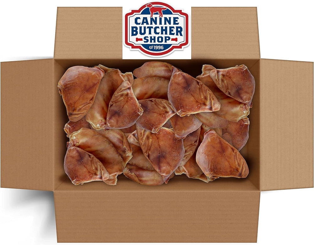 USA-made pig ears support wholesome treats from Canine Butcher Shop.