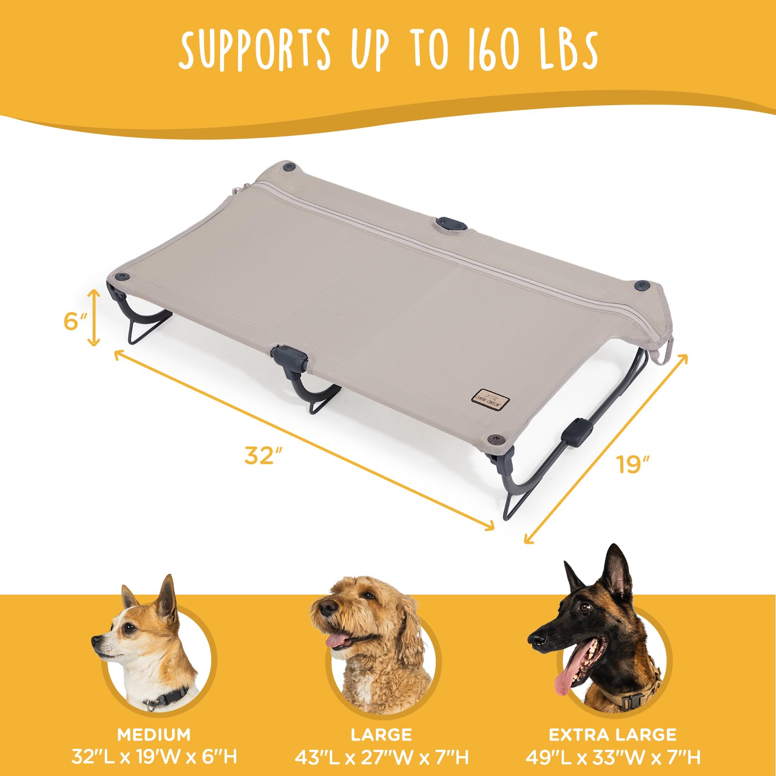 CANINE CANYON Daisy Cot foldable design stores easily.