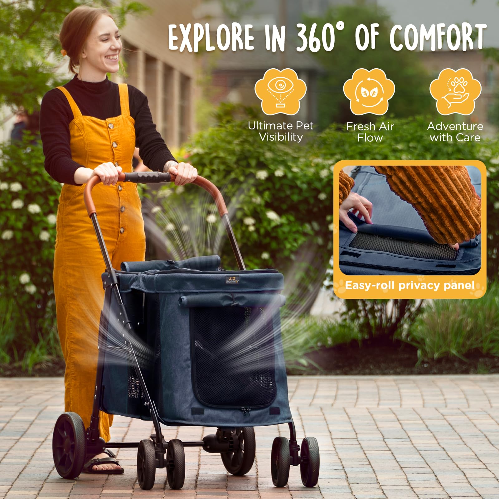 CANINE CANYON Scout rear-link brake system for secure stopping.
