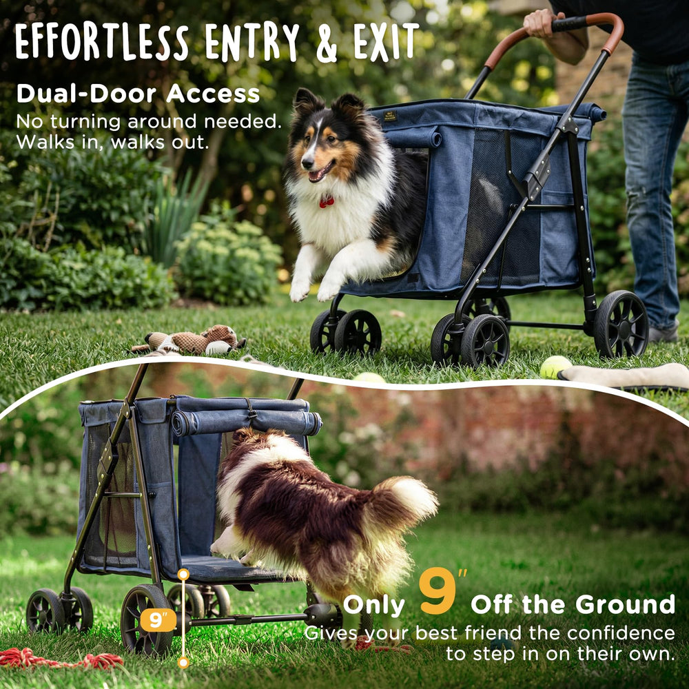 CANINE CANYON Scout rugged frame for stable, smooth rides.