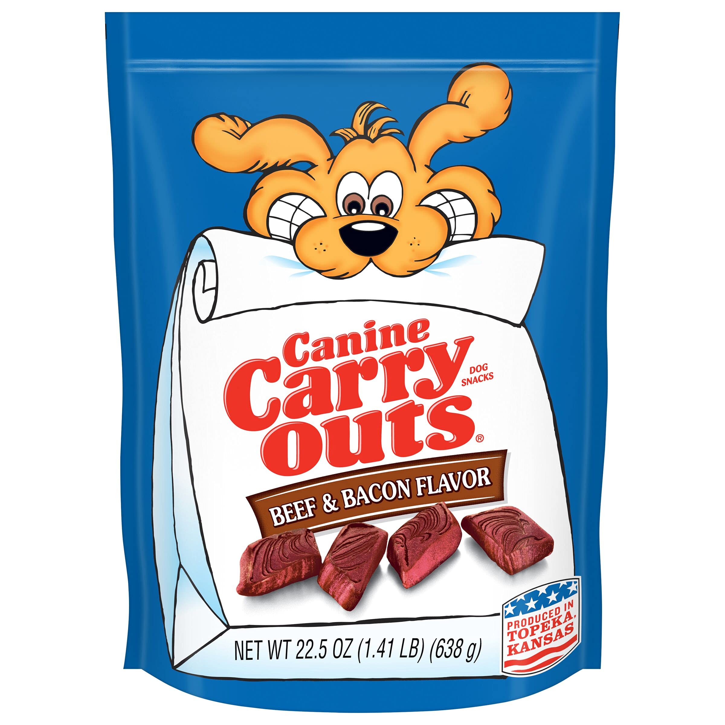 Canine Carry Outs beef-flavored soft chews in a 4-pack for training rewards.