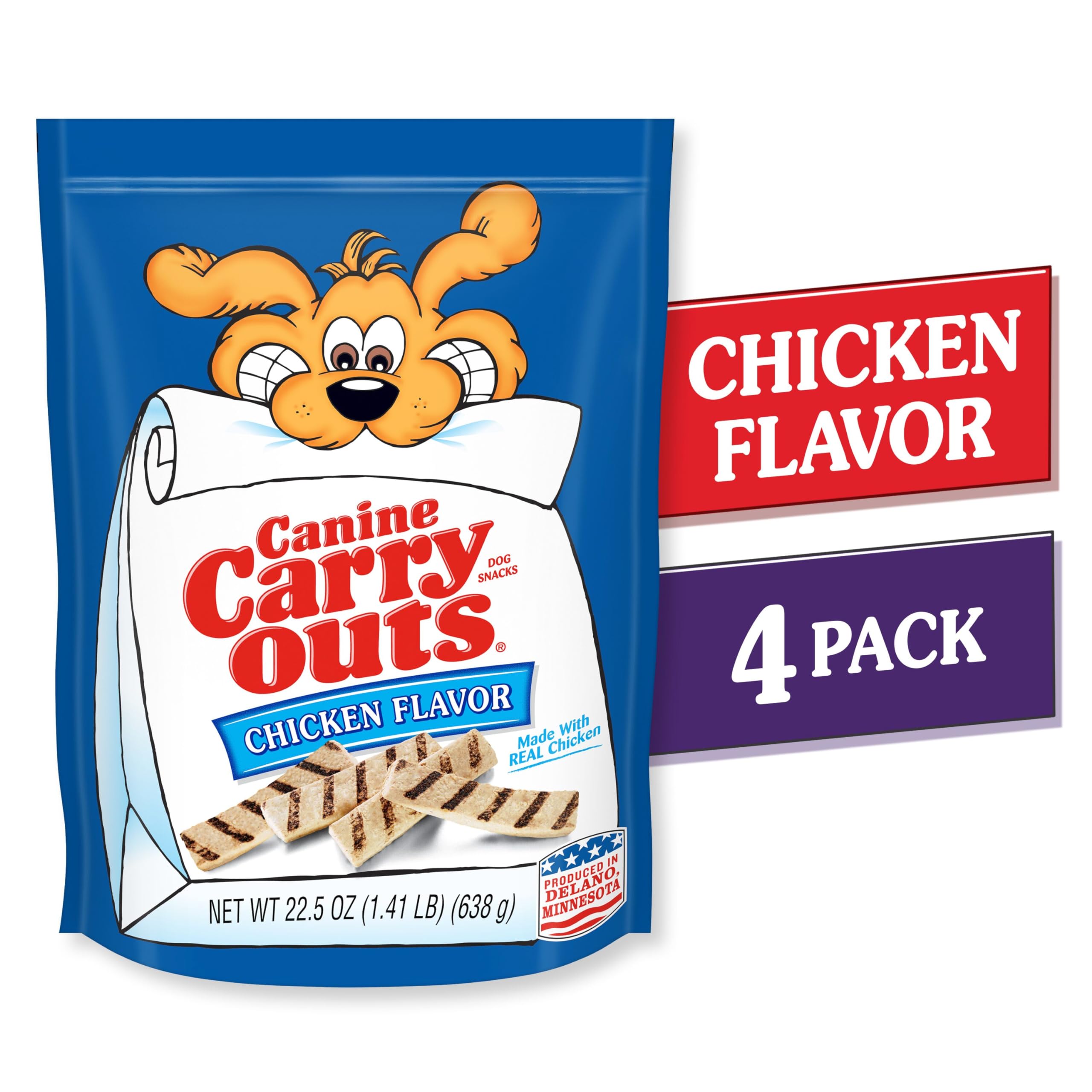 Canine Carry Outs Chicken Flavor treats, soft and chewy for easy daily rewards.