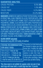 Canine Carry Outs beef flavor chew bone cross-section shows delicious meaty center.