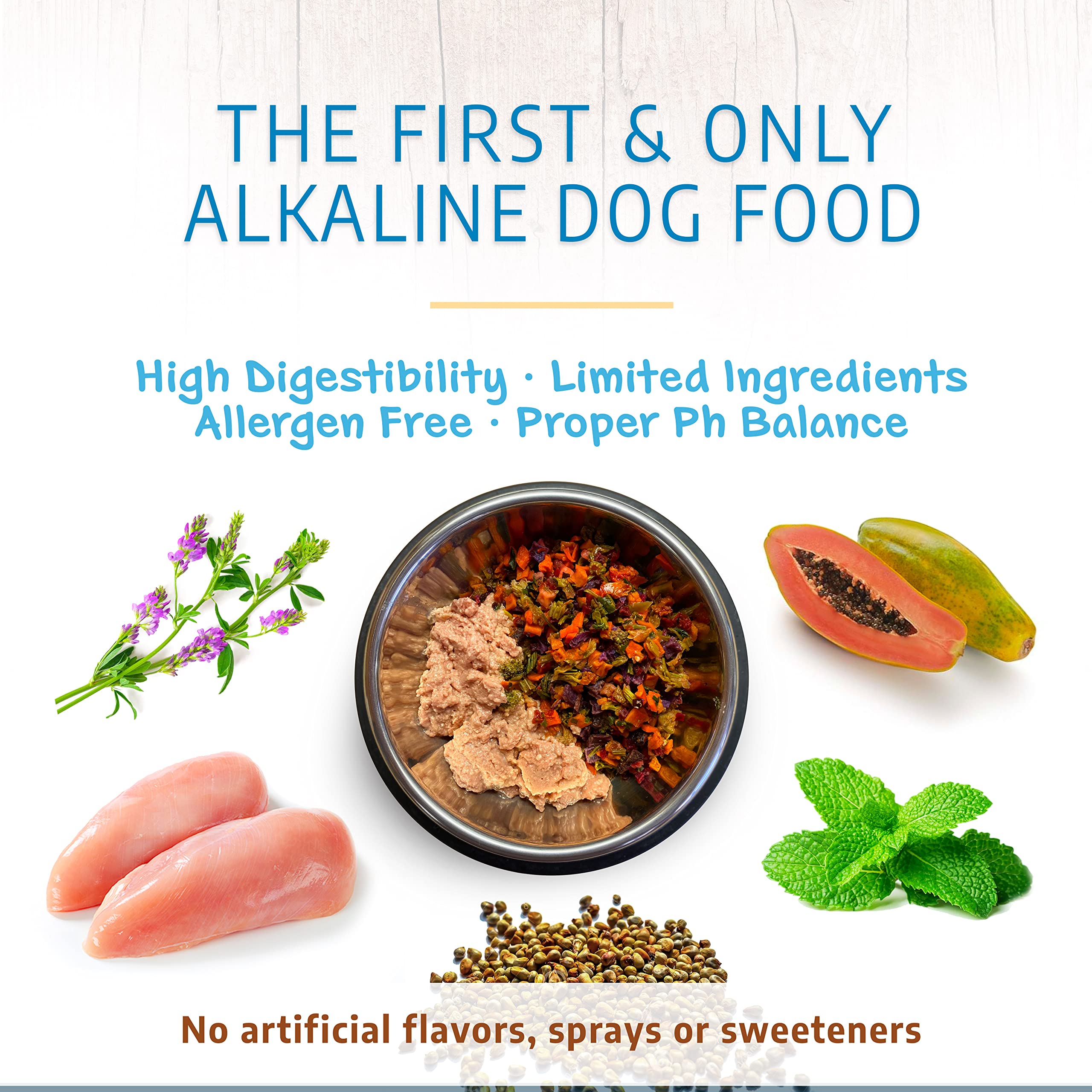 Canine Caviar dog with a shiny coat enjoying the grain-free buffalo kibble.
