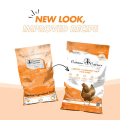 Canine Caviar Special Needs bag corner highlights gluten-free formulation