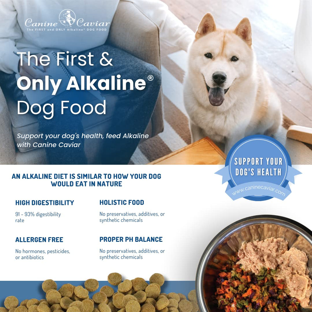 Canine Caviar Open Meadow packaging indicating USA-made quality and premium ingredients.