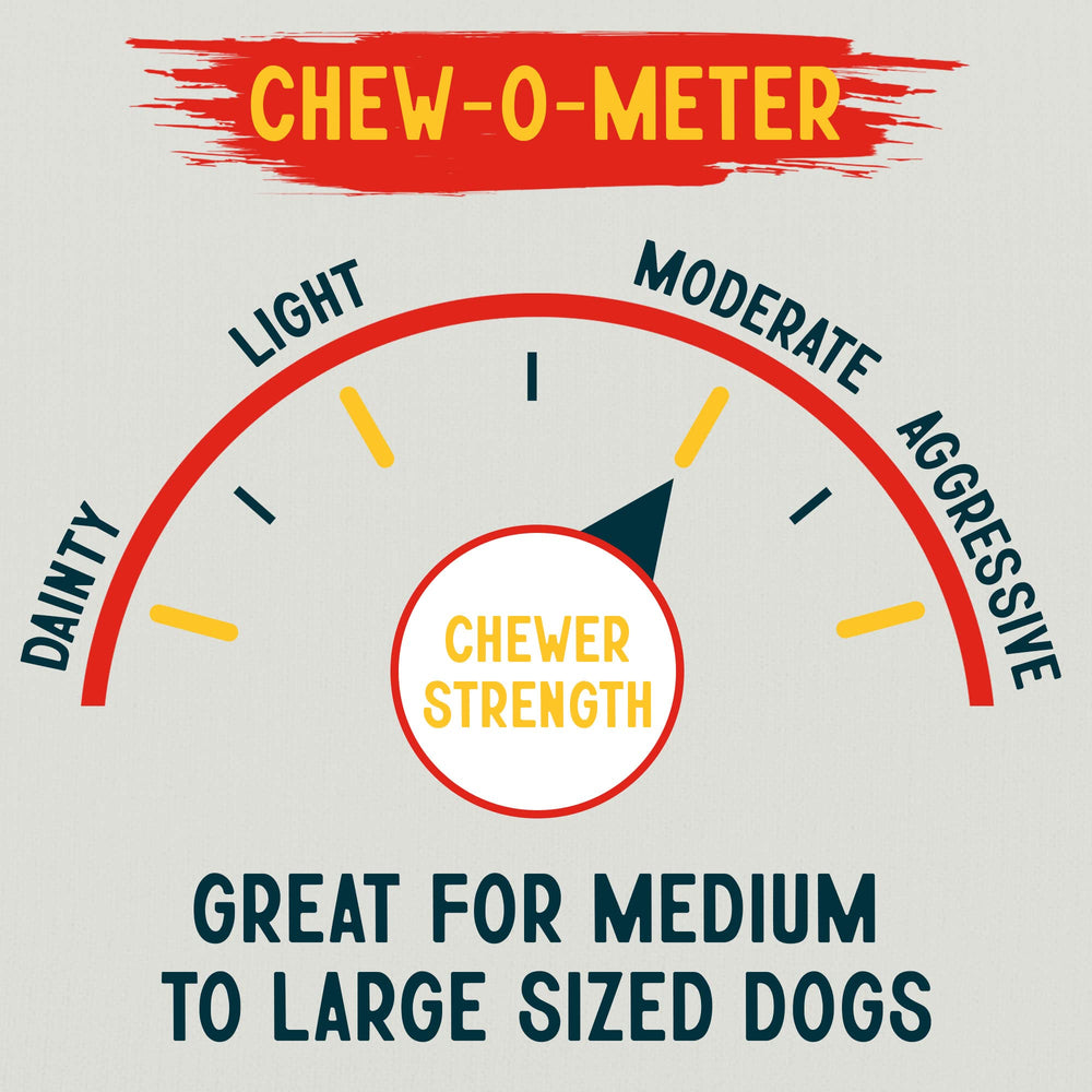 Canine Chews 100% beef hide, single-ingredient chew for natural flavor.