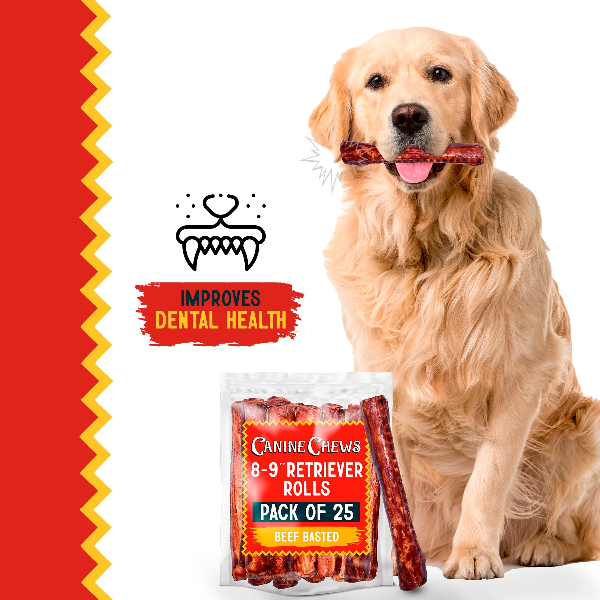 Canine Chews 25-pack offers convenient, ongoing chews for busy dogs.