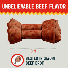 Canine Chews beef flavored rawhide bone entices dogs during chew sessions