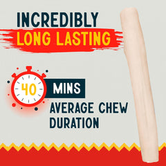 Canine Chews large-dog chew in mouth during a chew session.