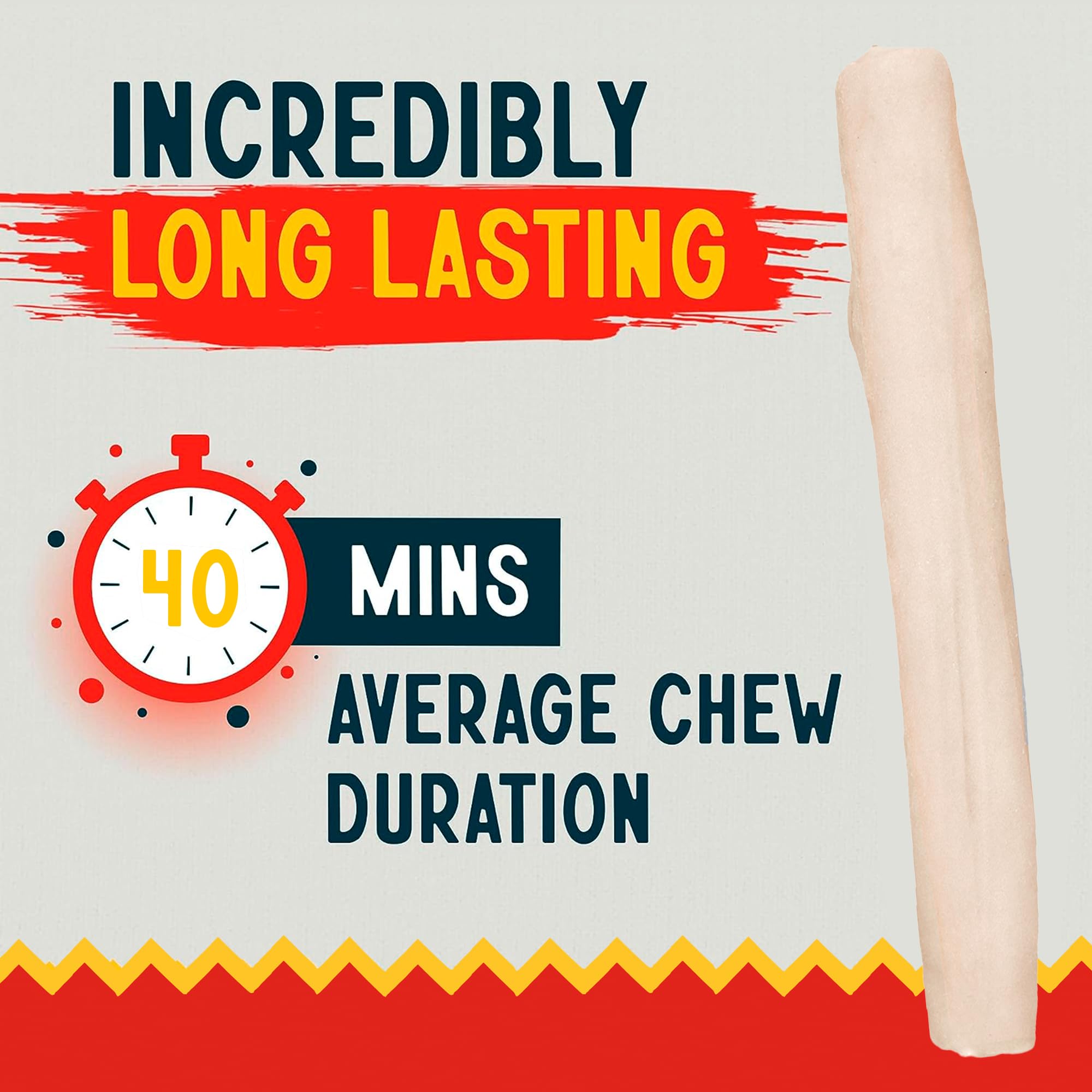 Canine Chews large dog entertain with rawhide roll during playtime.
