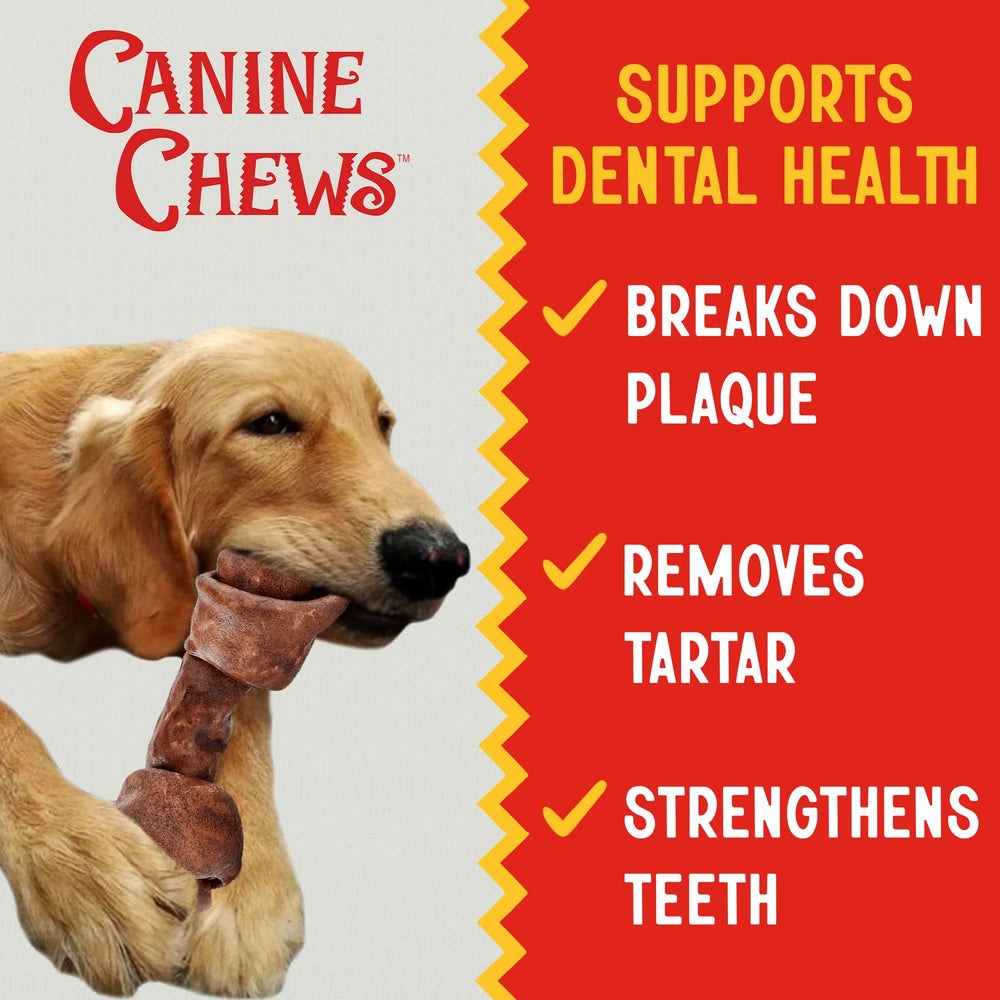 Canine Chews large dog rawhide bone supports extended chewing sessions