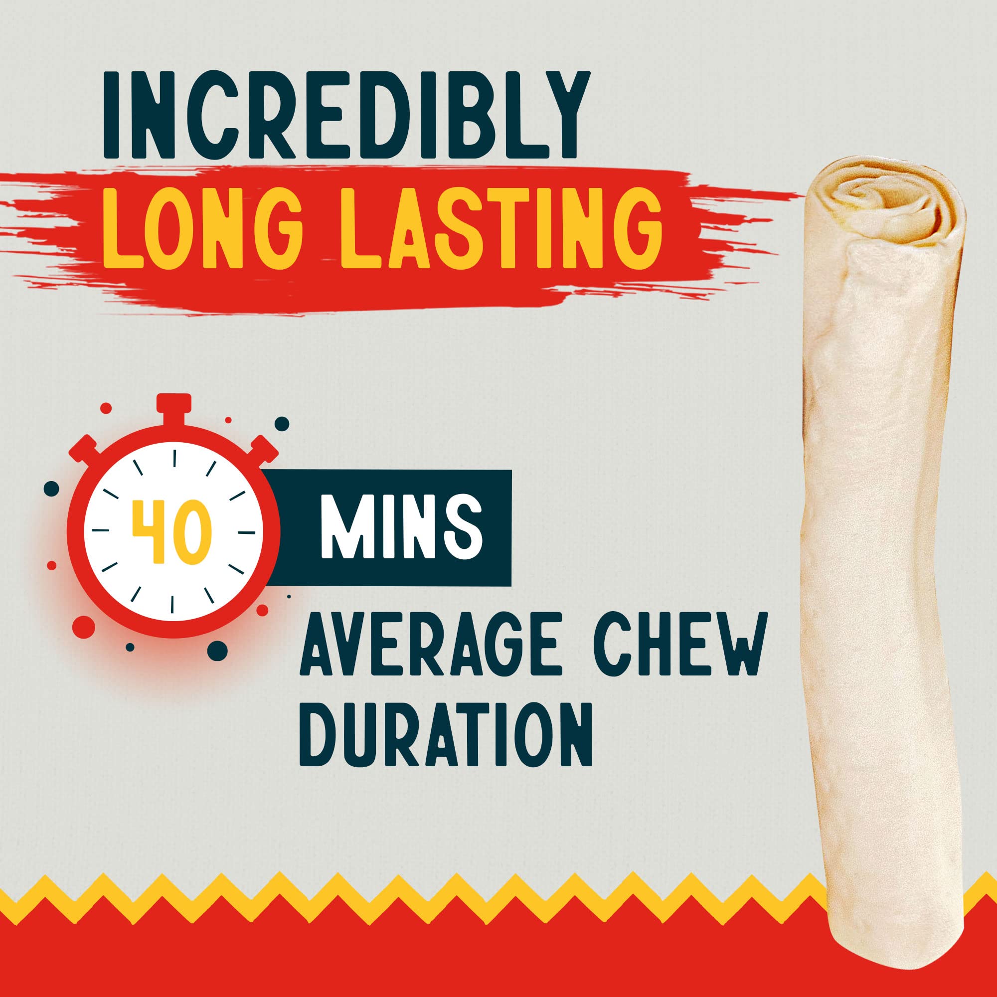 Canine Chews large dog rawhide bones sustain chewing moments over hours.