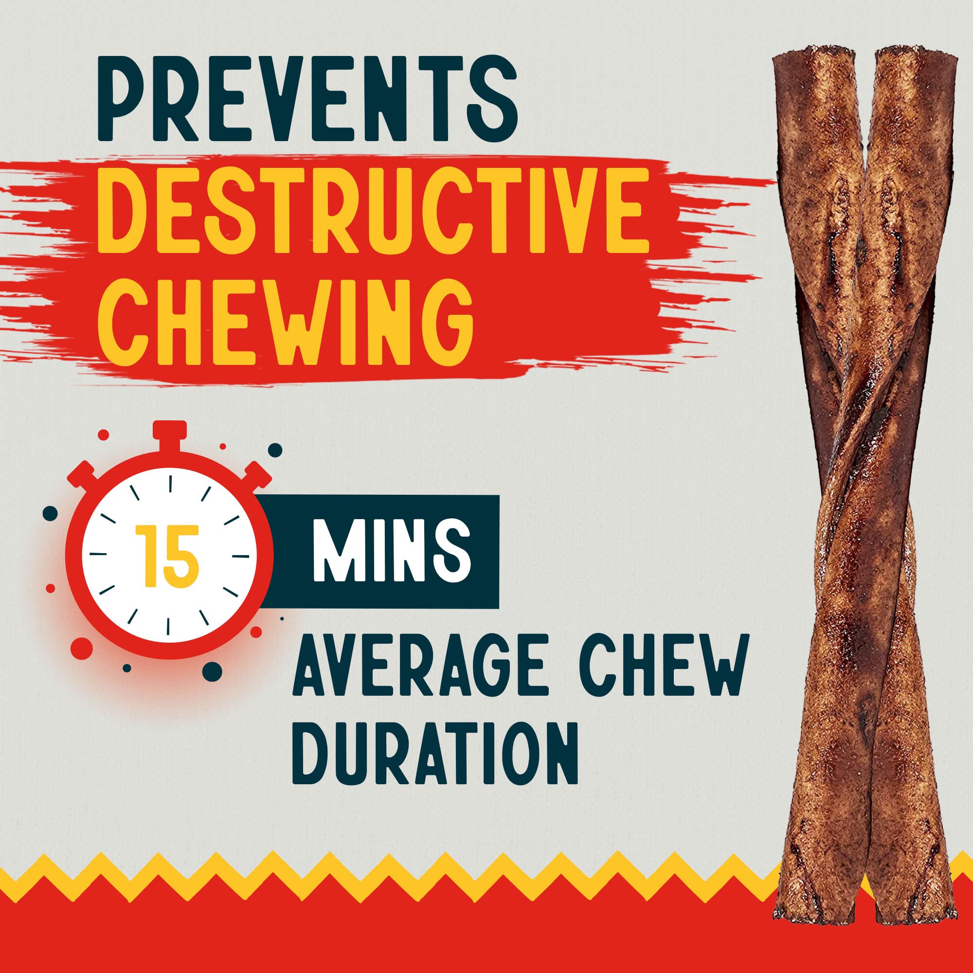 Canine Chews rawhide twist closeup texture demonstrates durable chew for puppies.