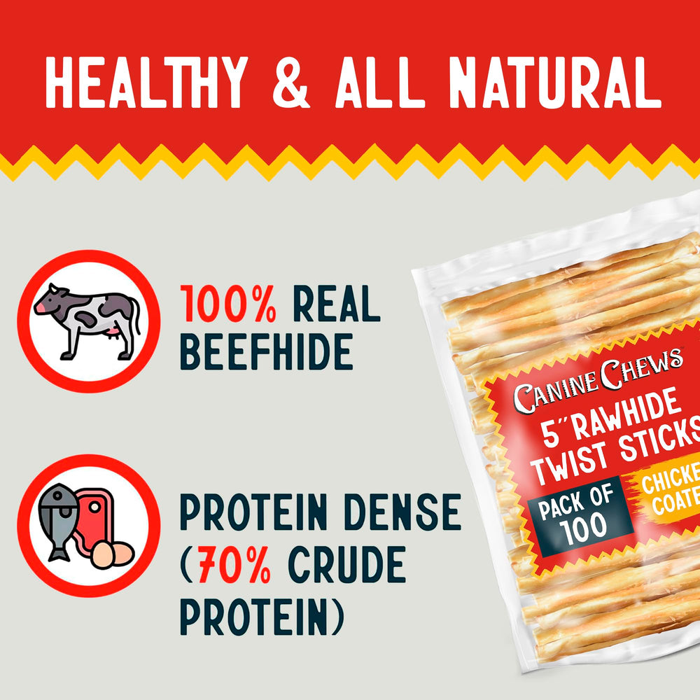 Canine Chews USA-sourced chicken coating adds flavor and quality.