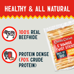 Canine Chews USA-sourced chicken coating adds flavor and quality.
