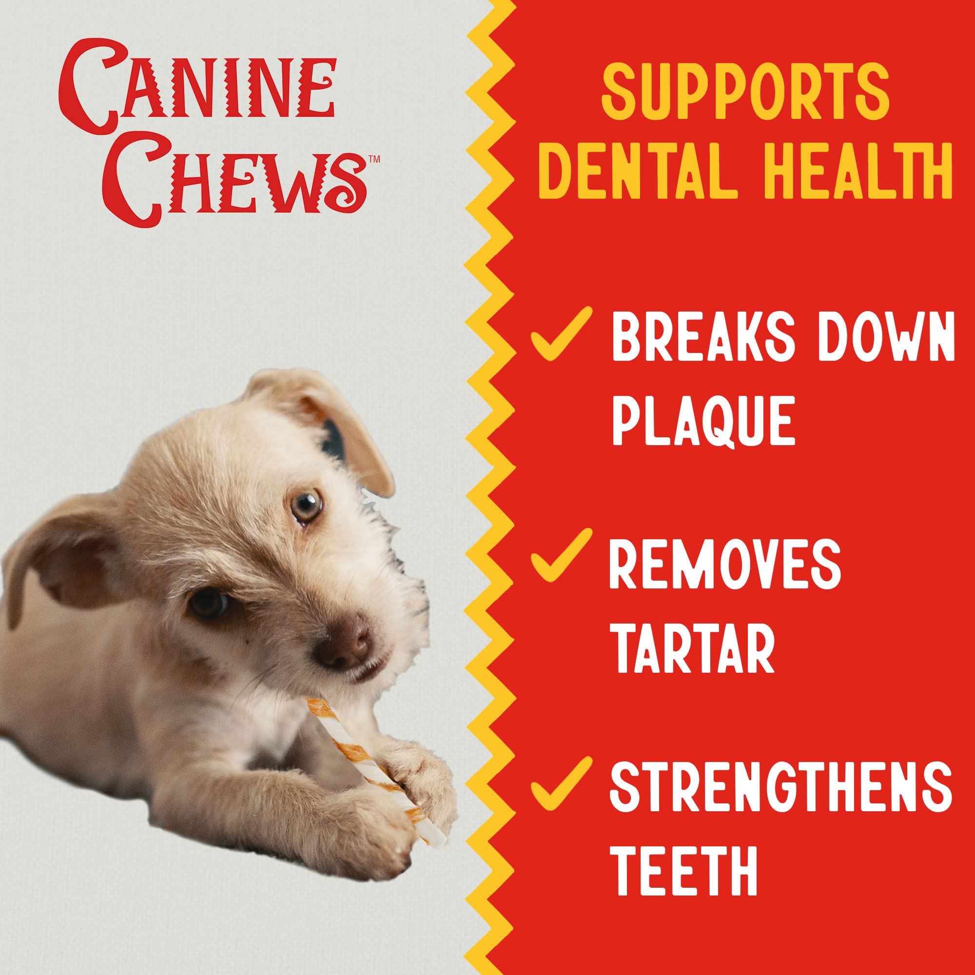 Canine Chews USA-sourced chicken with beefhide for dog treats.