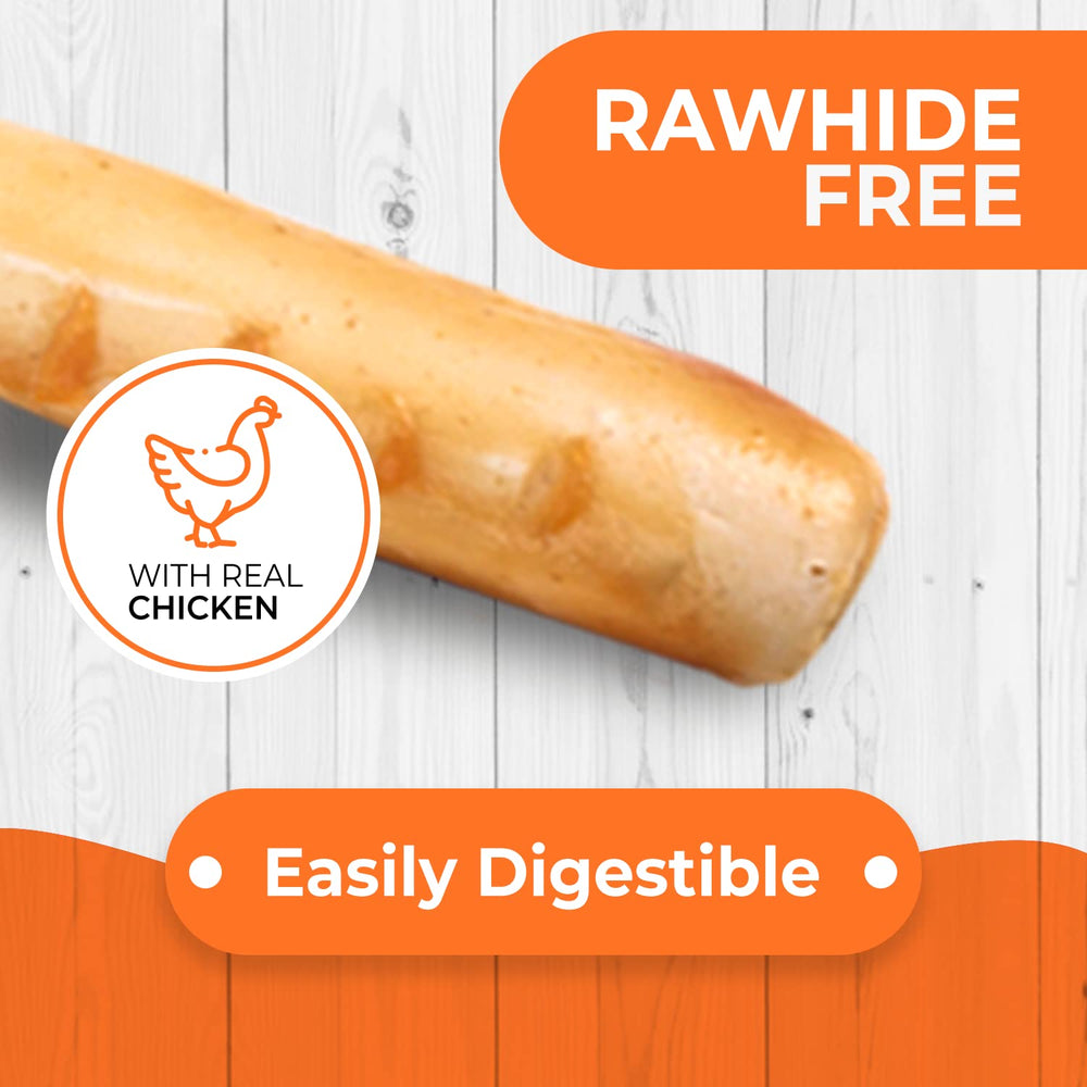 Canine Naturals 7-inch large rolls provide long lasting engagement for medium to large dogs.