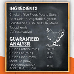 Canine Naturals USA-sourced chicken ingredient highlights real protein.