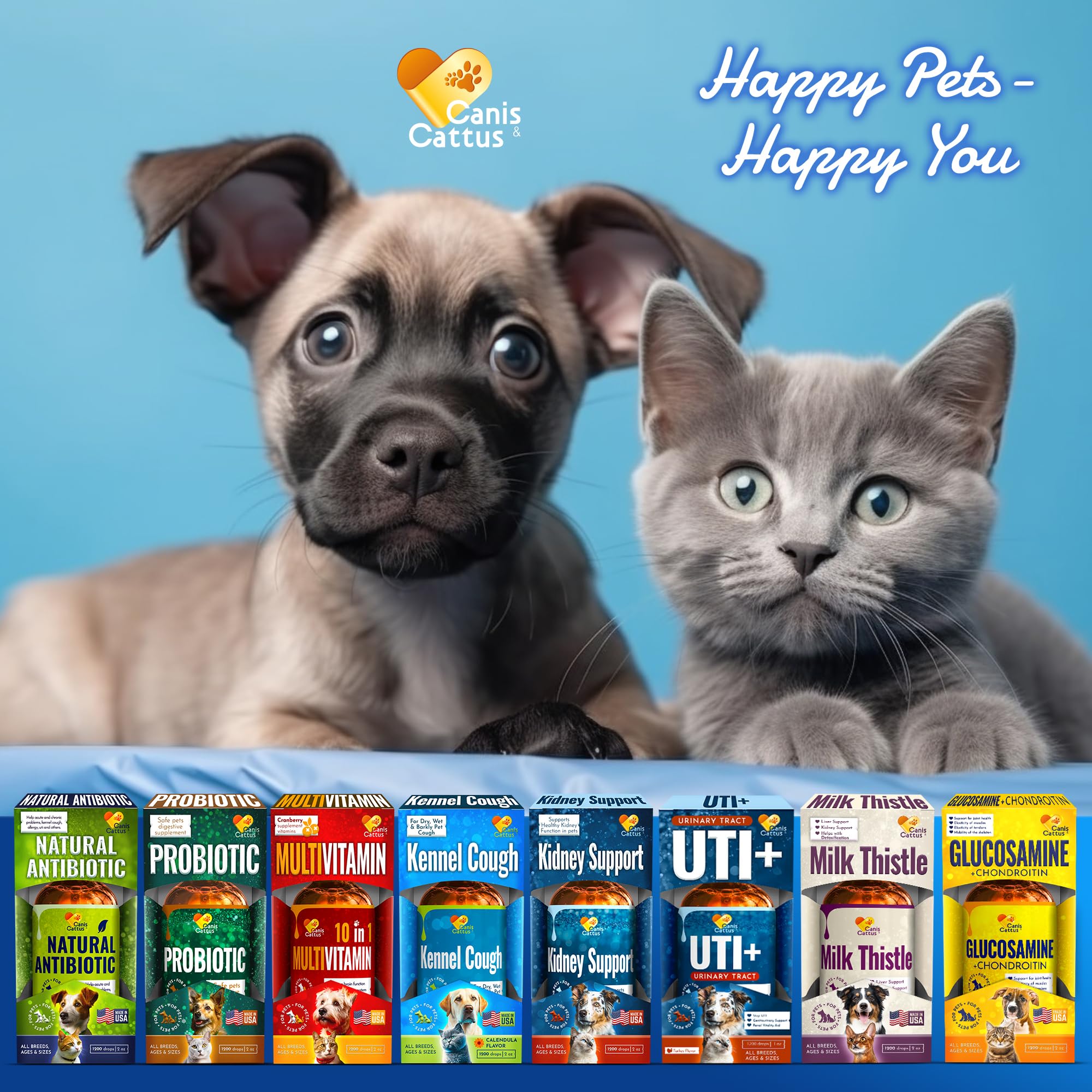 Canis&Cattus pet resting calmly after using the supplement.