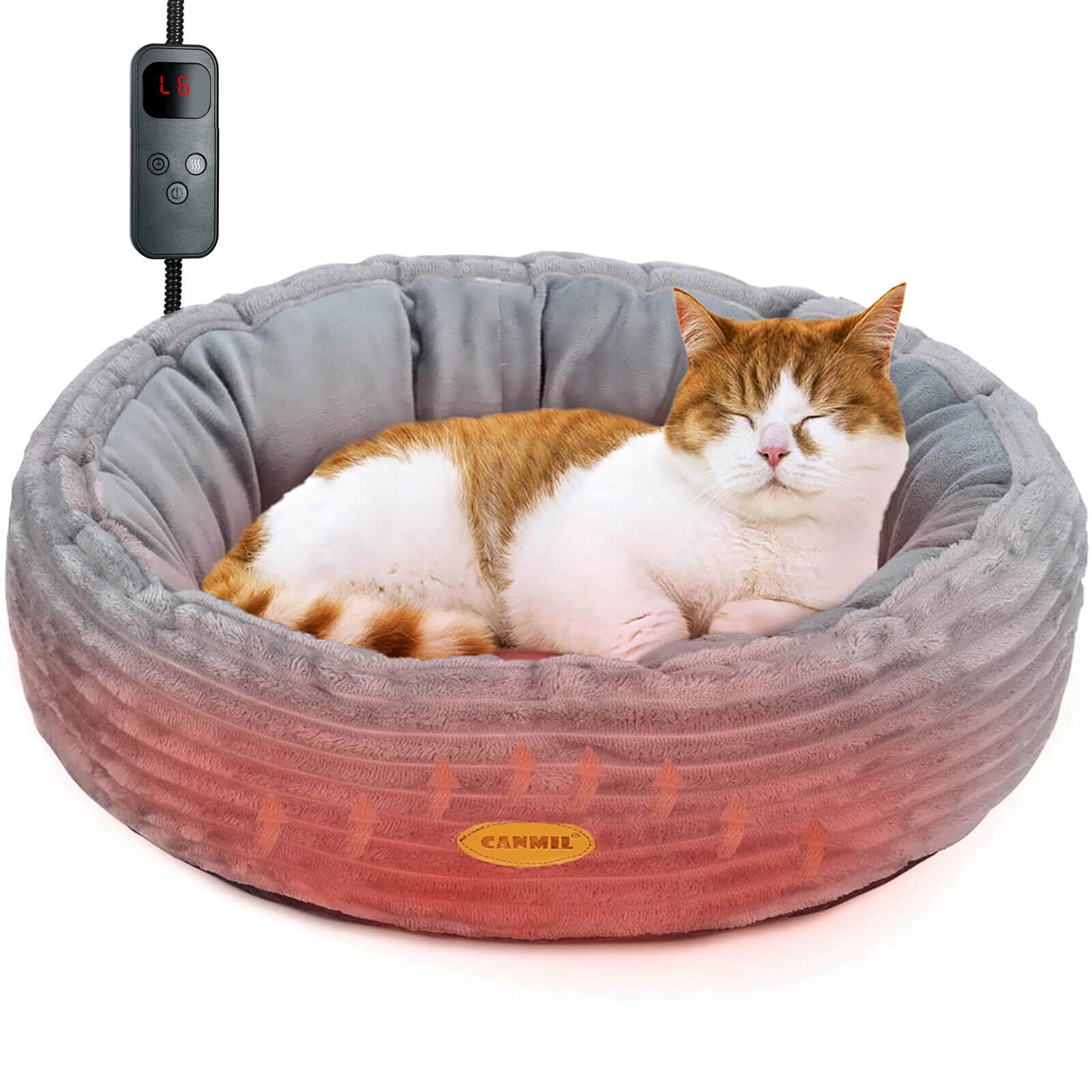 CANMIL heated cat bed in outer view offers cozy indoor warmth for pets