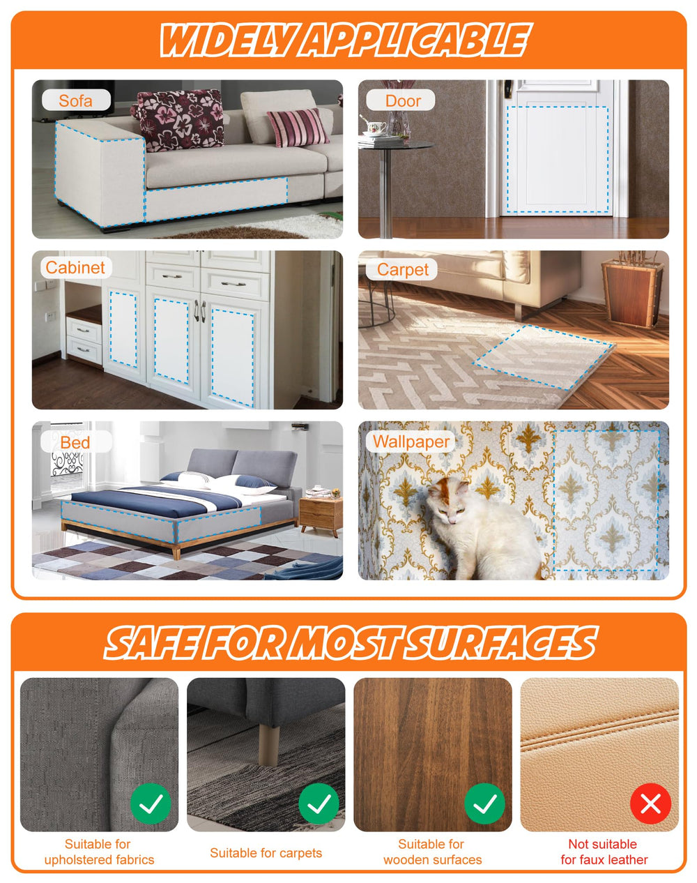 CANWUPON durable thick protection against cat scratching on furniture
