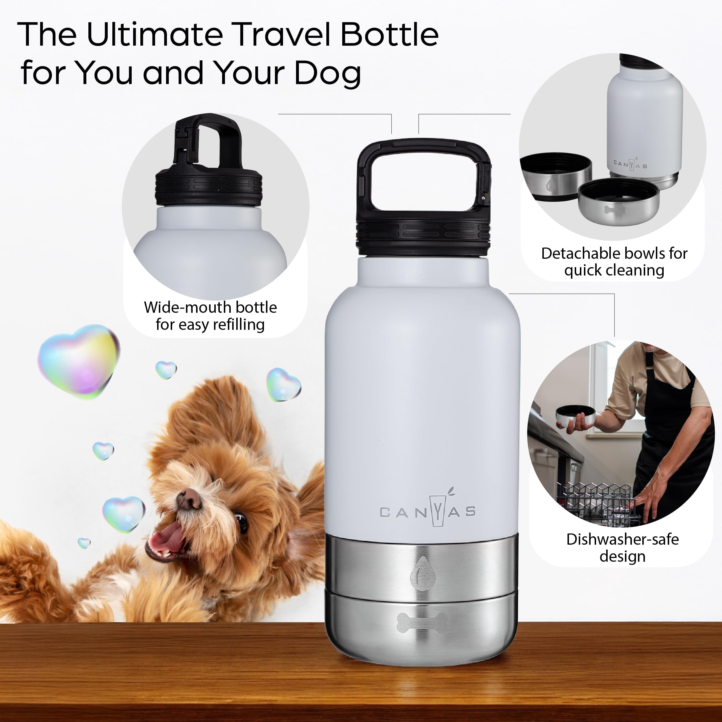 CANYAS leak-proof double-wall bottle prevents leaks and condensation.