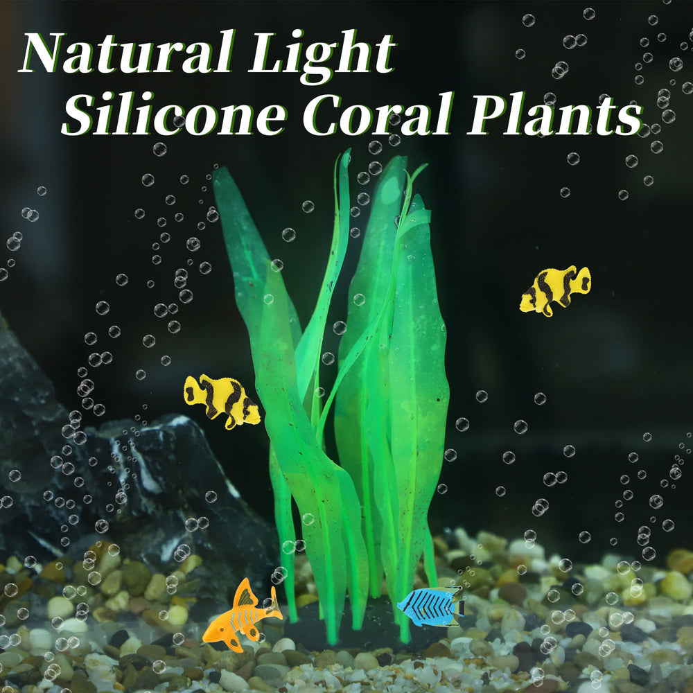 CAPASTEC blue-light activation reveals neon glow on kelp under fluorescent lighting.