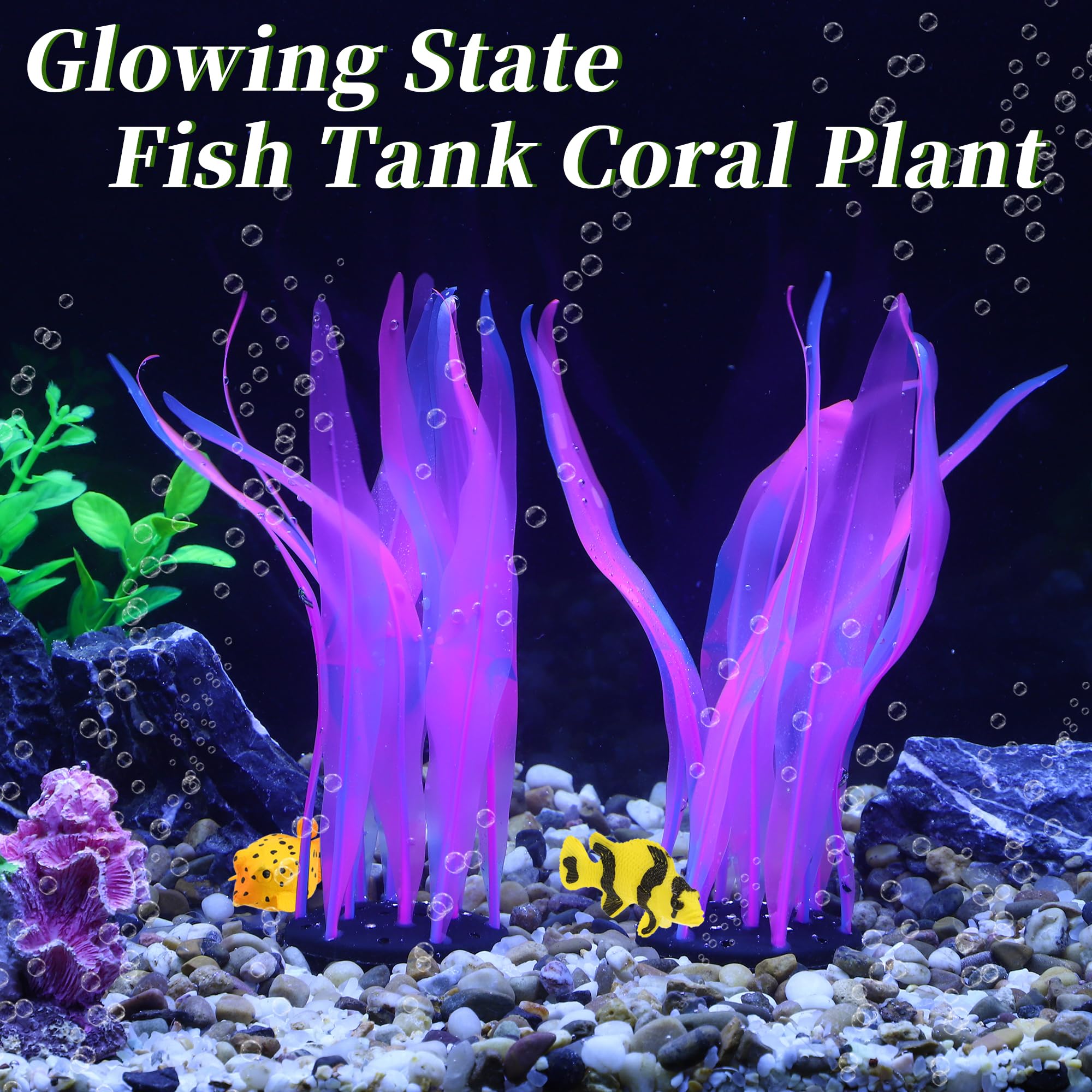CAPASTEC glow kelp decor withstands water exposure for durable tank styling.