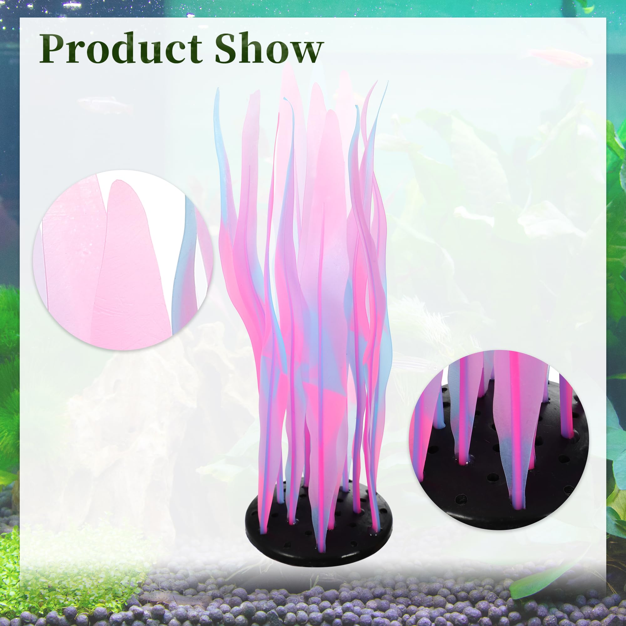 CAPASTEC glowing kelp plant pink sways with water flow for lively scenes.