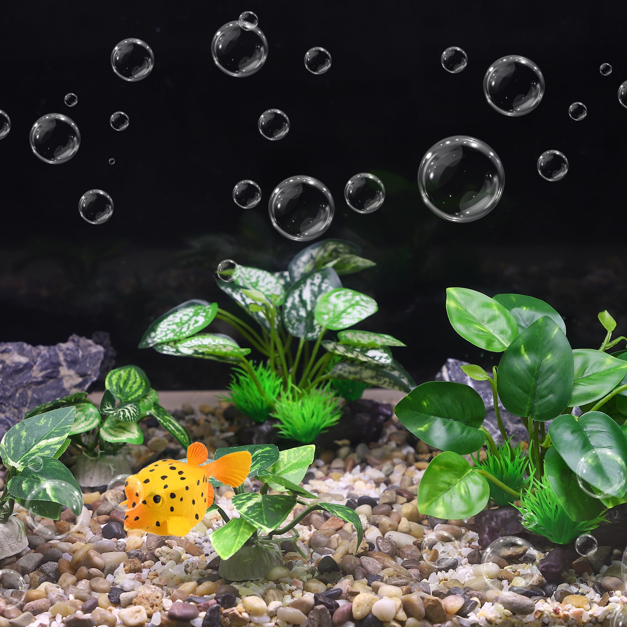 CAPASTEC packaging shows five-piece silk plant set for betta tanks