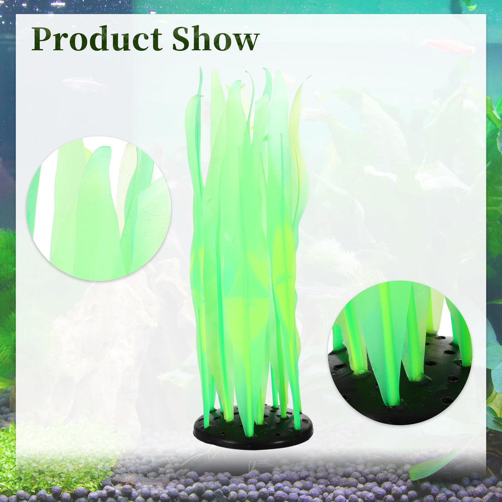 CAPASTEC soft silicone fluorescent coral decor in green enhances tank depth.
