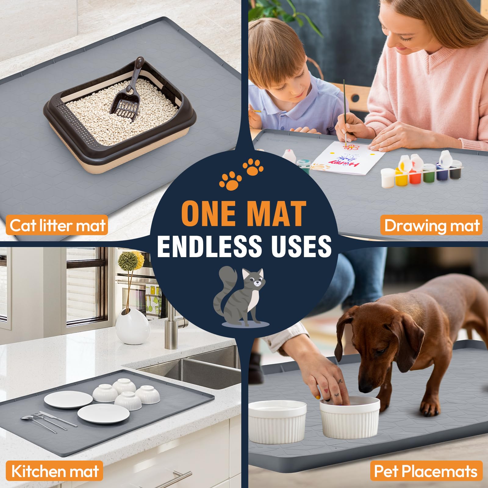 CappyBliss multi-functional silicone mat doubles as feeding tray.