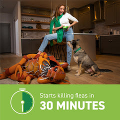 Capstar dog flea kill timing chart image highlights 30-minute onset.