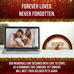 Capti 3-tone wood rainbow bridge pet loss gift, unique keepsake that honors memory.