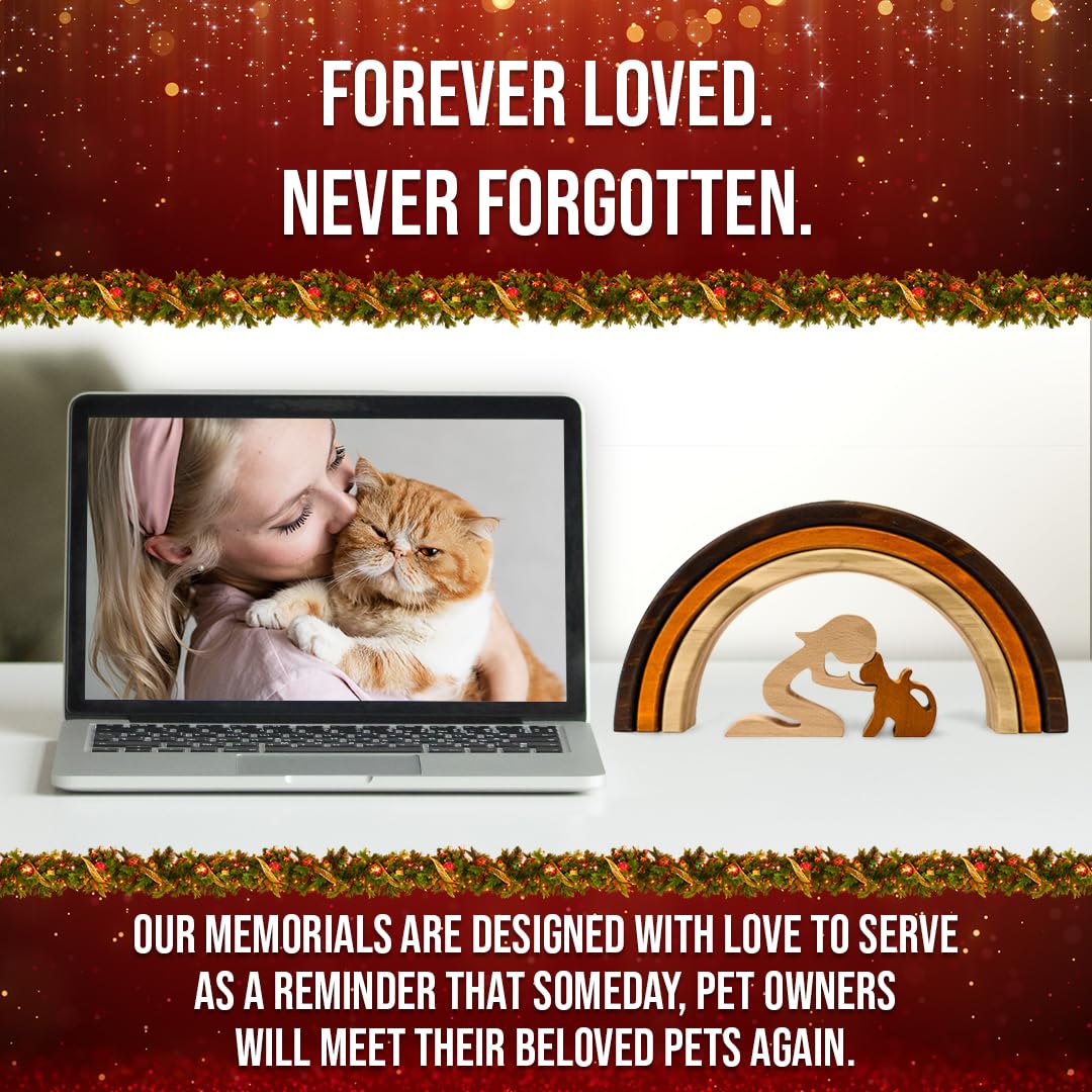 Capti rainbow-bridge-cat-memorial-gift image showcases a serene statue for remembrance and solace.