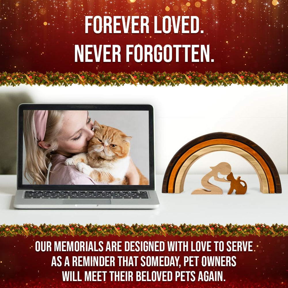 Capti rainbow-bridge-cat-memorial-gift image showcases a serene statue for remembrance and solace.