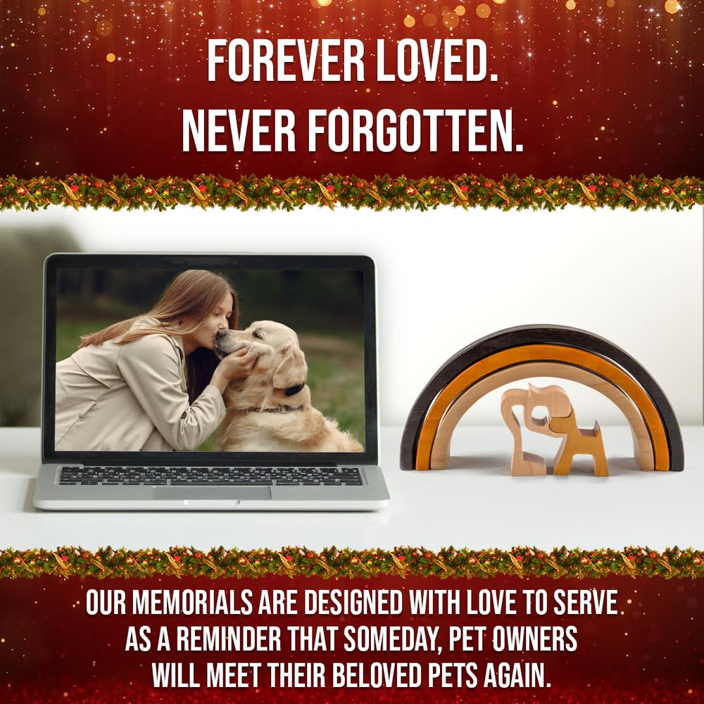 Capti handcrafted wood memorial plate for dogs, durable and decorative.