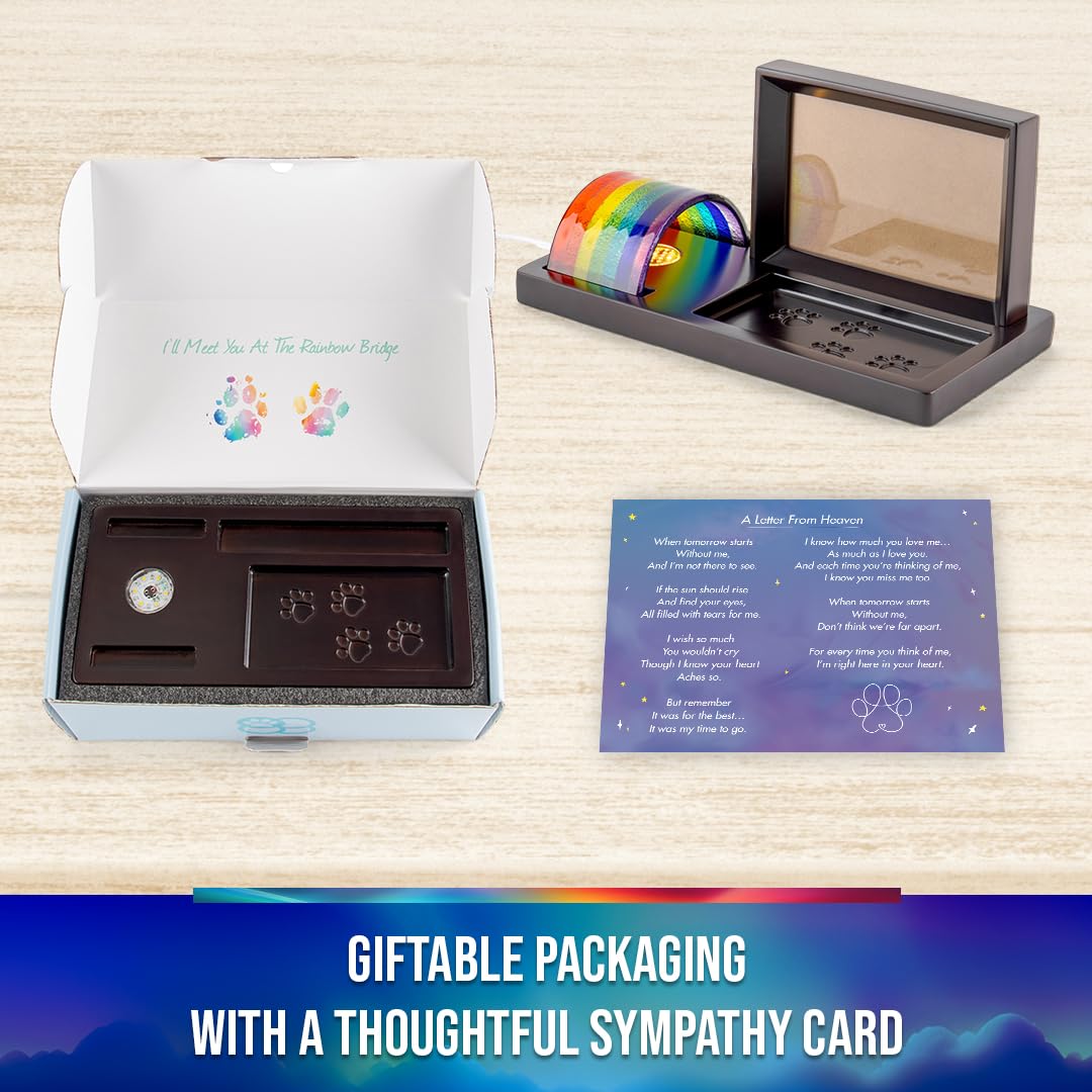 Capti handmade rainbow bridge glass makes each frame a unique remembrance piece