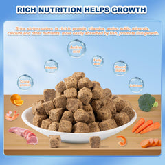 Capuca brine shrimp cubes being dispensed for quick, convenient feeding