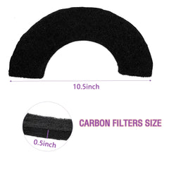 caqeaus Litter Robot 4 filter closeup in activated carbon demonstrates odor adsorption.