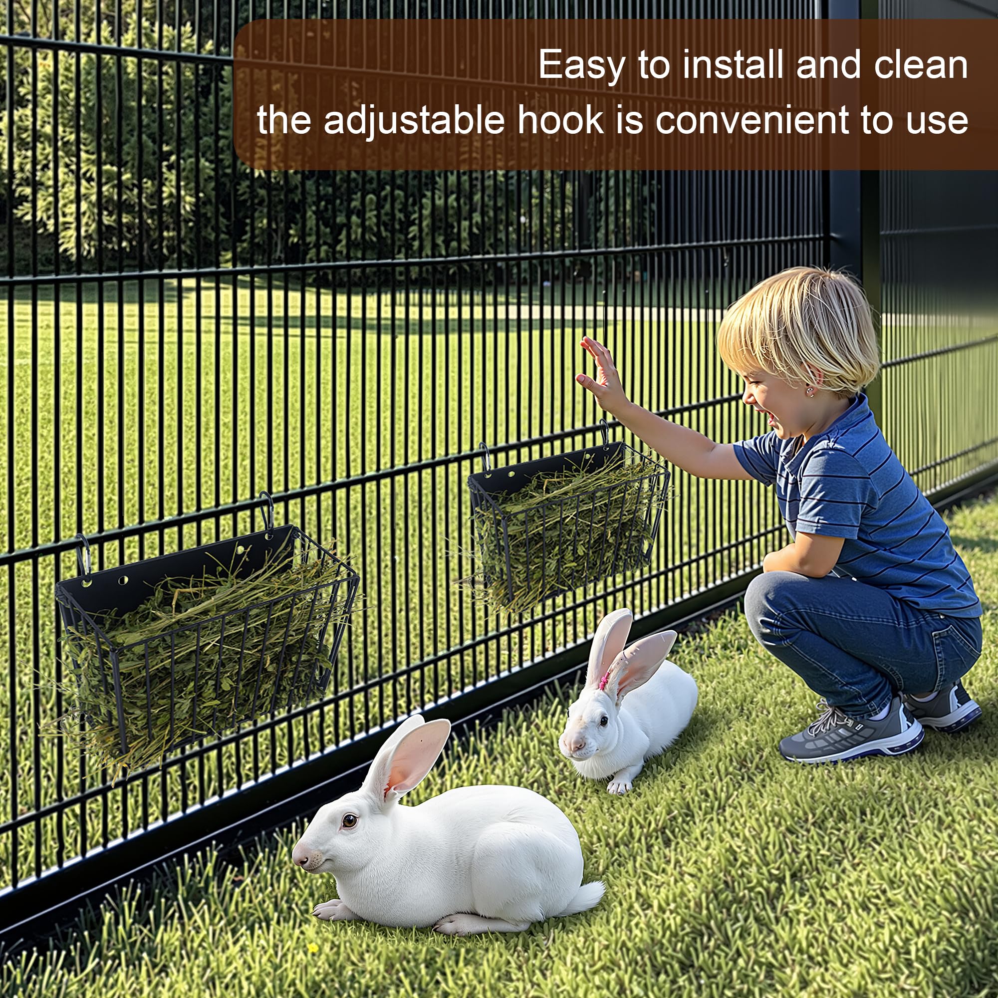 CAIQINLI daily-use hay feeder keeps hay contained and the cage tidy.